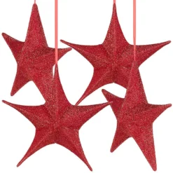 Lot De 4 étoiles De Noël Pliables Ø 40 Cm