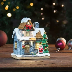 Maisonnette Décorative Avec Père Noël Et Illuminations -Pearl Noël Soldes Boutique maisonnette decorative avec pere noel et illuminations ref NX8152 10