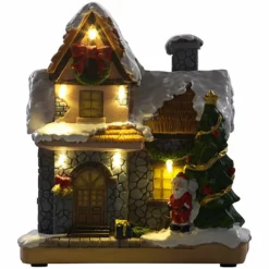 Maisonnette Décorative Avec Père Noël Et Illuminations -Pearl Noël Soldes Boutique maisonnette decorative avec pere noel et illuminations ref NX8152 5