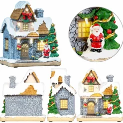 Maisonnette Décorative Avec Père Noël Et Illuminations -Pearl Noël Soldes Boutique maisonnette decorative avec pere noel et illuminations ref NX8152 9