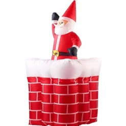 Père Noël Gonflable Avec Cheminée, 180 Cm