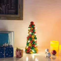 Pyramide De Boules De Noël Lumineuse -Pearl Noël Soldes Boutique pyramide de boules de noel lumineuse ref NX8189 3