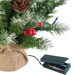 2 Sapins De Noël Avec Guirlande - 30 LED - 60 Cm -Pearl Noël Soldes Boutique sapin artificiel 60 cm avec guirlande 30 led integree ref NX7645 6