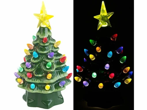 Sapin De Noël à LED 19 Cm En Céramique -Pearl Noël Soldes Boutique sapin de noel a led 19 cm en ceramique ref NX8163 1