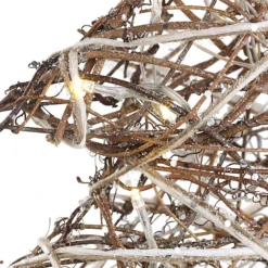 2 Mini Sapins De Noël Décoratifs En Osier Avec LED -Pearl Noël Soldes Boutique sapin de noel decoratif 40 cm a 20 led blanc chaud ref NX8808 2 1