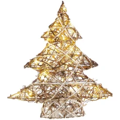 Mini Sapin De Noël Décoratif En Osier Avec LED