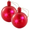 Set De 2 Boules De Noël Avec LED Effet 3D - Rouge