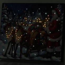 Tableau Lumineux "Père Noël Et Son Traîneau" 28 X 23 Cm -Pearl Noël Soldes Boutique tableau lumineux pere noel et son traineau 28 x 23 cm ref NX8790 1