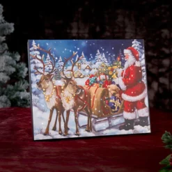 Tableau Lumineux "Père Noël Et Son Traîneau" 28 X 23 Cm -Pearl Noël Soldes Boutique tableau lumineux pere noel et son traineau 28 x 23 cm ref NX8790 4
