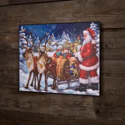 Tableau Lumineux "Père Noël Et Son Traîneau" 28 X 23 Cm -Pearl Noël Soldes Boutique tableau lumineux pere noel et son traineau 28 x 23 cm ref NX8790 5