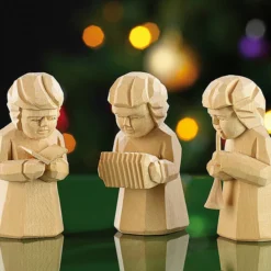 Pearl Noël Soldes Boutique -Pearl Noël Soldes Boutique trio de figurines en bois sculpte musiciens de noel ref NC8177 1